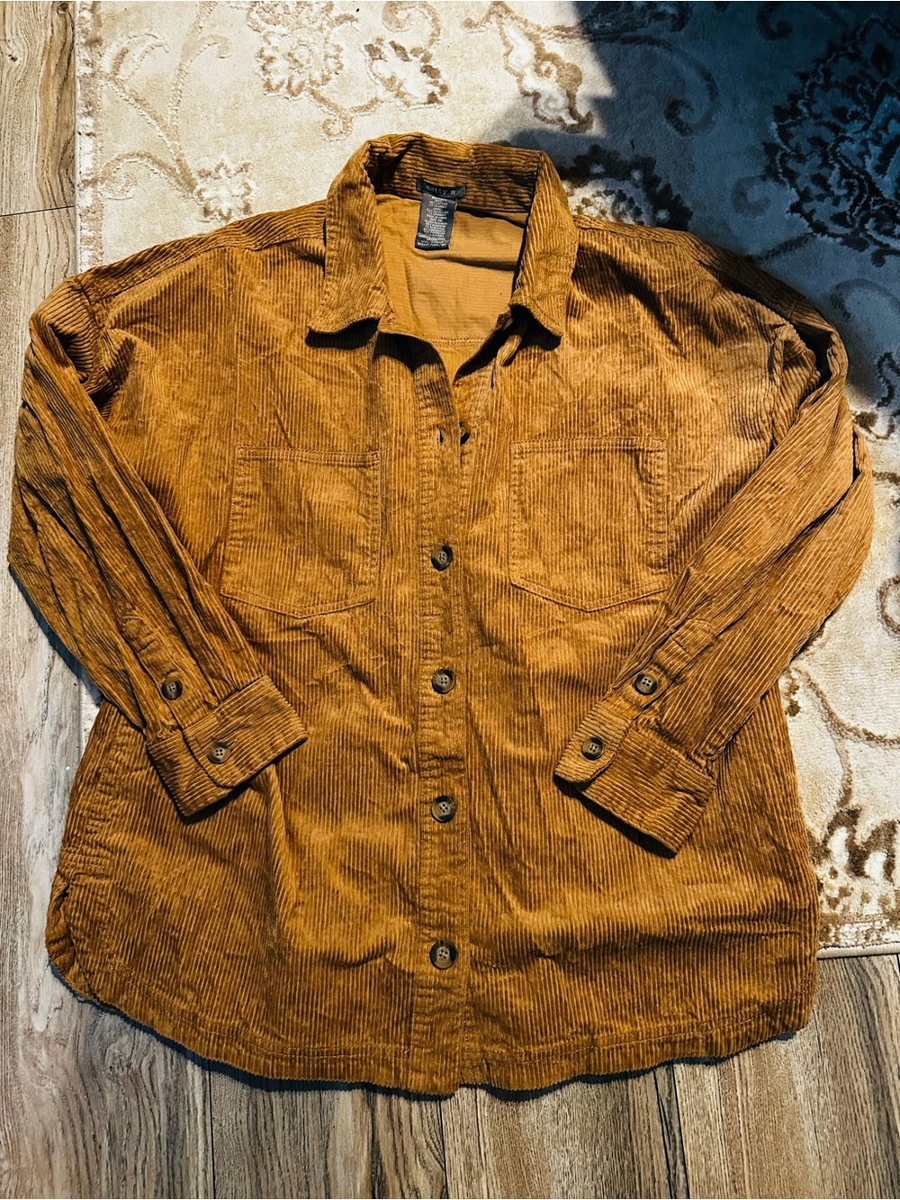 Matty M Corduroy Relaxed Long-sleeved Shirt Size XXL Women Top